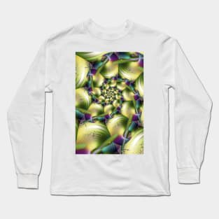 Golden green vortex fractal Long Sleeve T-Shirt